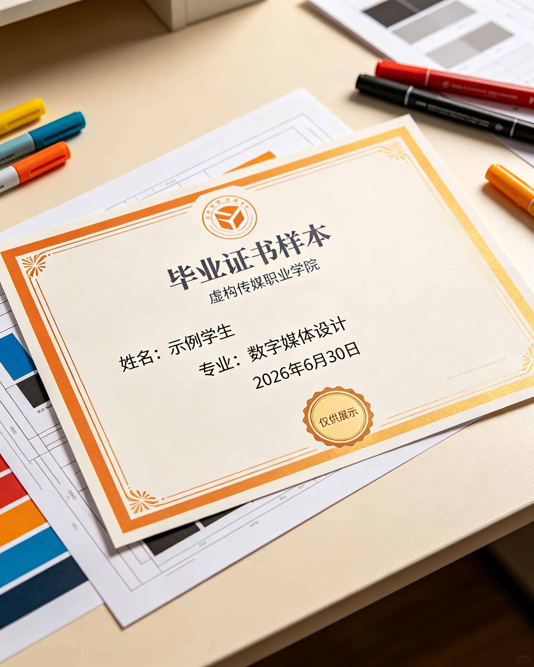 证书封皮与整体效果展示